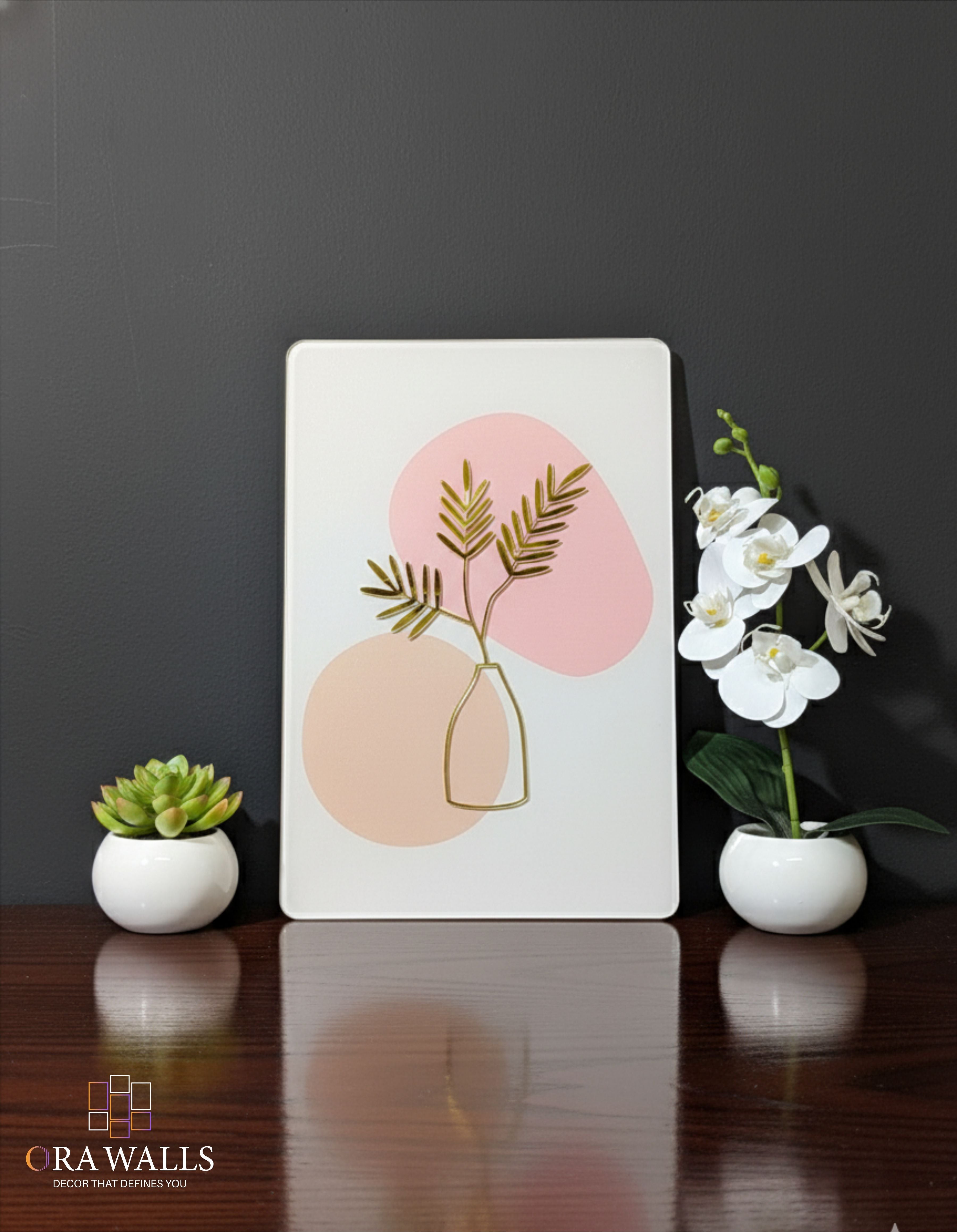 Pink & Beige Botanical Acrylic