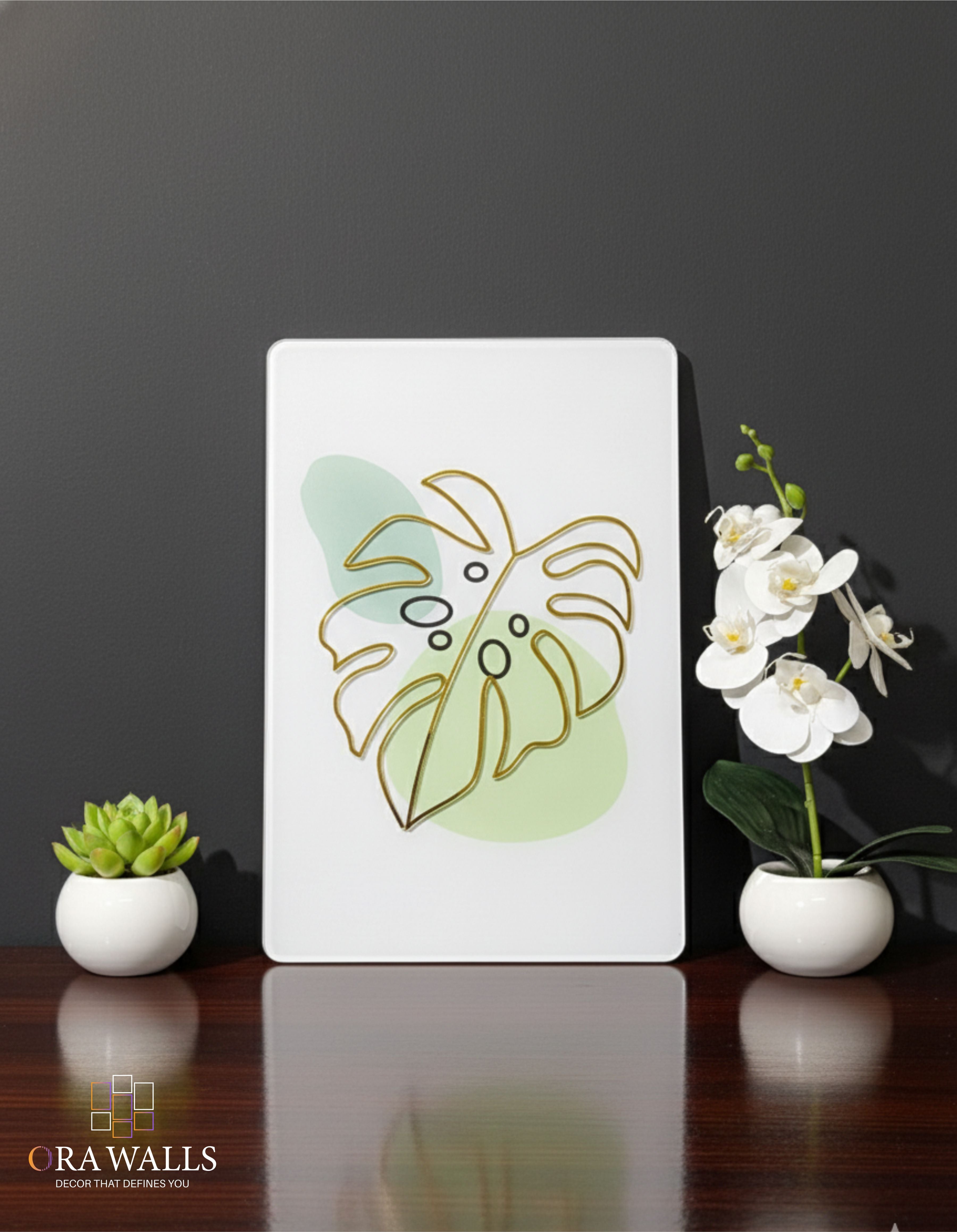 Gold Leaf Monstera – Floating Art
